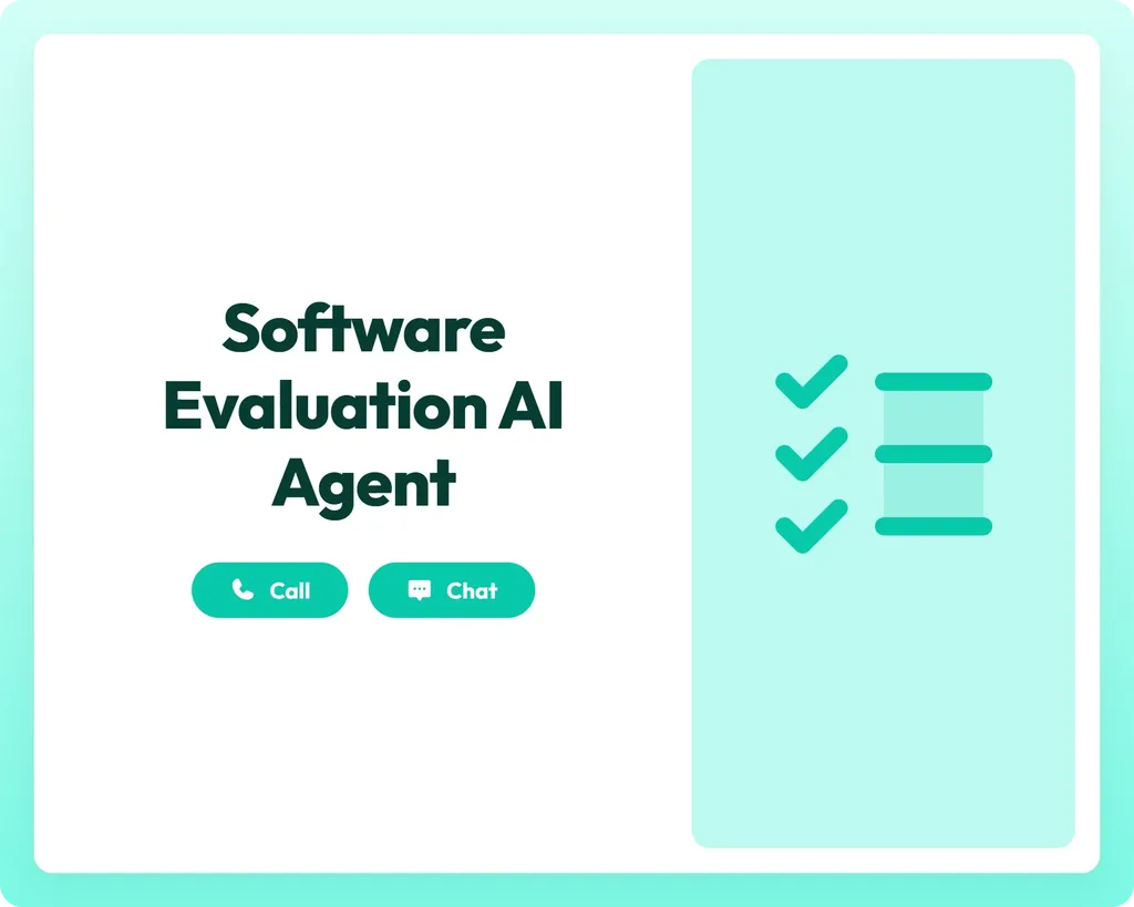 software evaluation ai quiz agent supports call and chat with a checklist