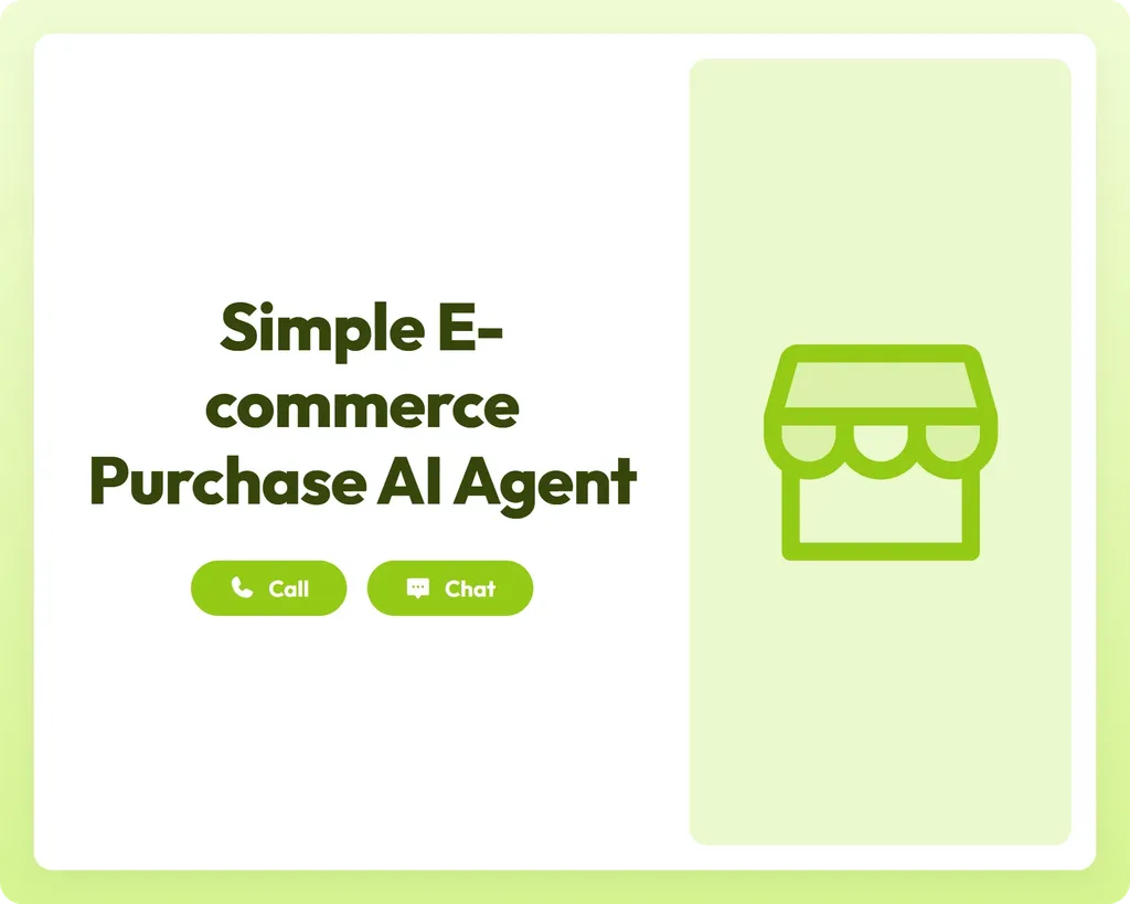 ai order agent supports call and chat with storefront icon panel for easy online shopping