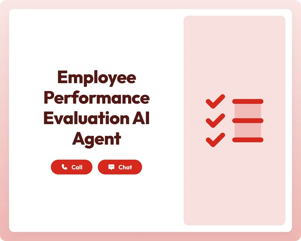 ai quiz agent supporting employee performance evaluations with call, chat, and checklist tools