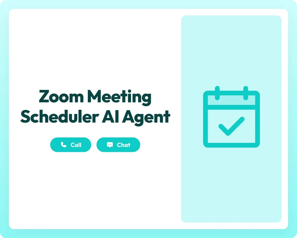 ai booking agent supports call and chat with calendar icon for meeting scheduling