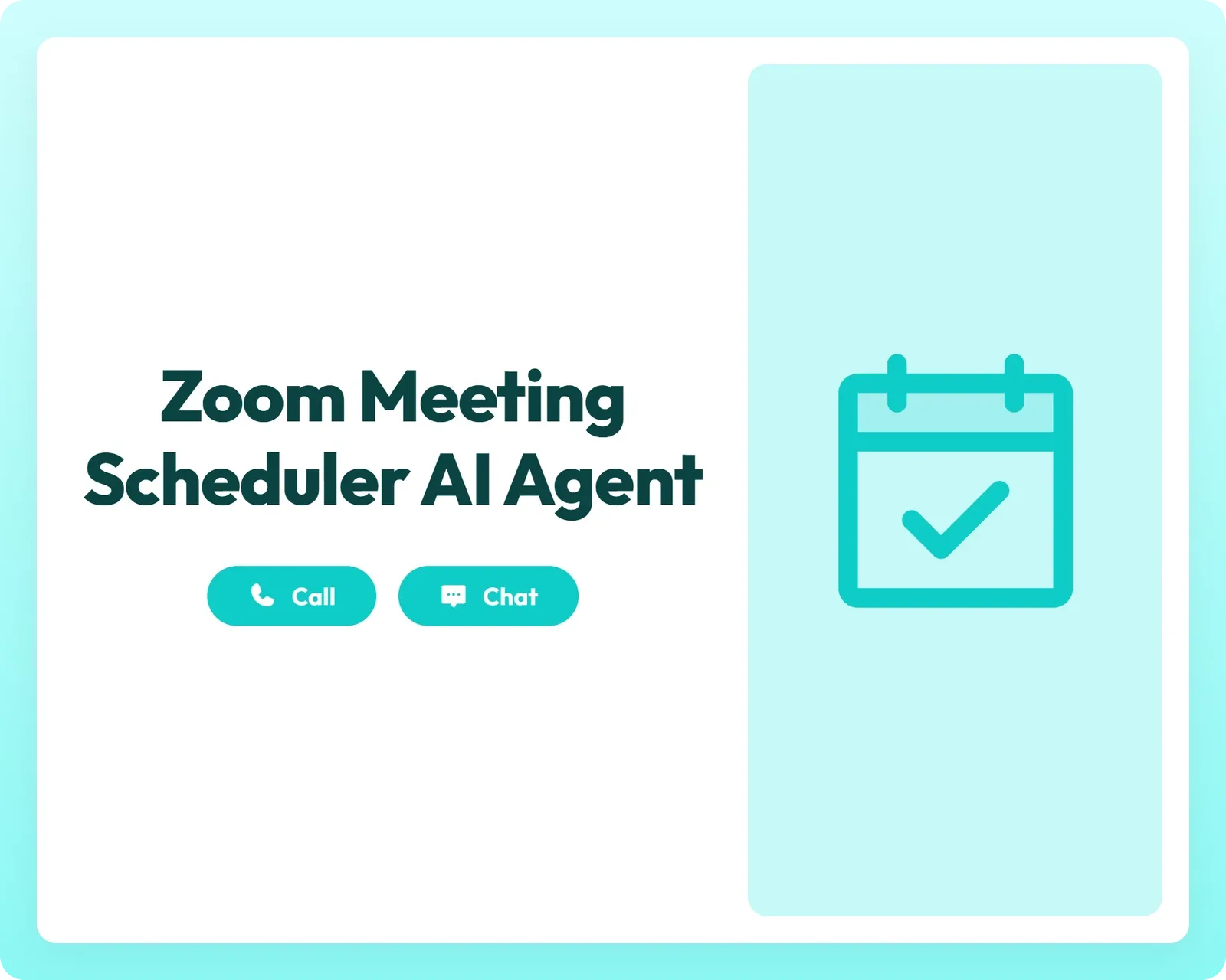ai booking agent supports call and chat with calendar icon for meeting scheduling
