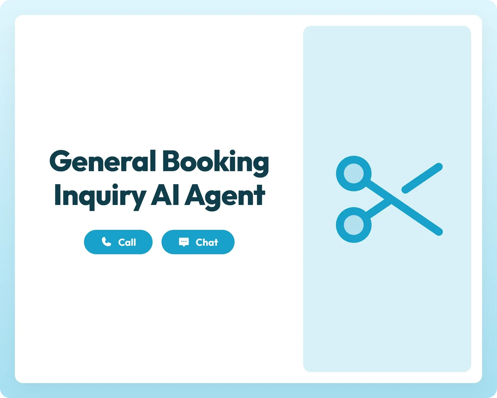 ai booking agent offers call and chat support with a calendar icon for easy scheduling