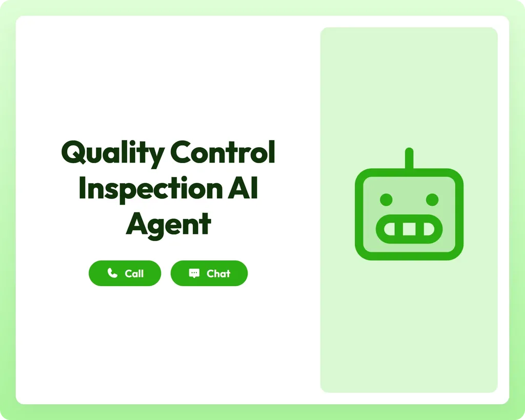 ai reporting agent supports quality control with call and chat tools alongside a robot icon