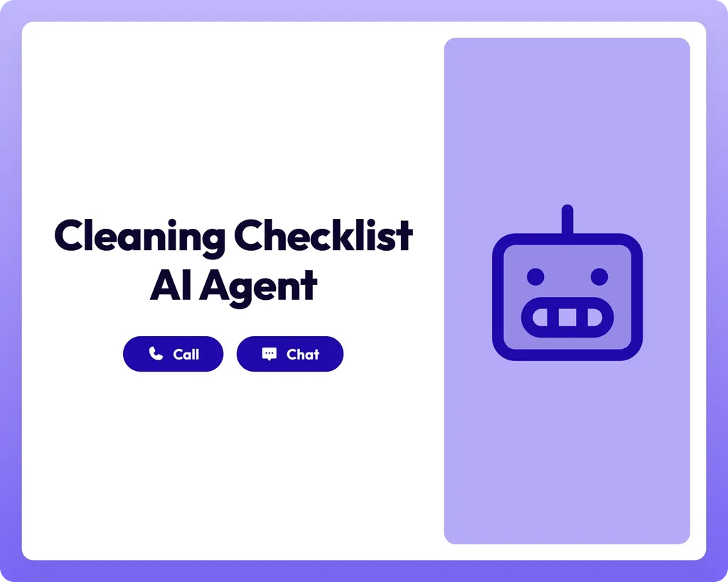 ai reporting agent supports cleaning services with call, chat, and robot icon