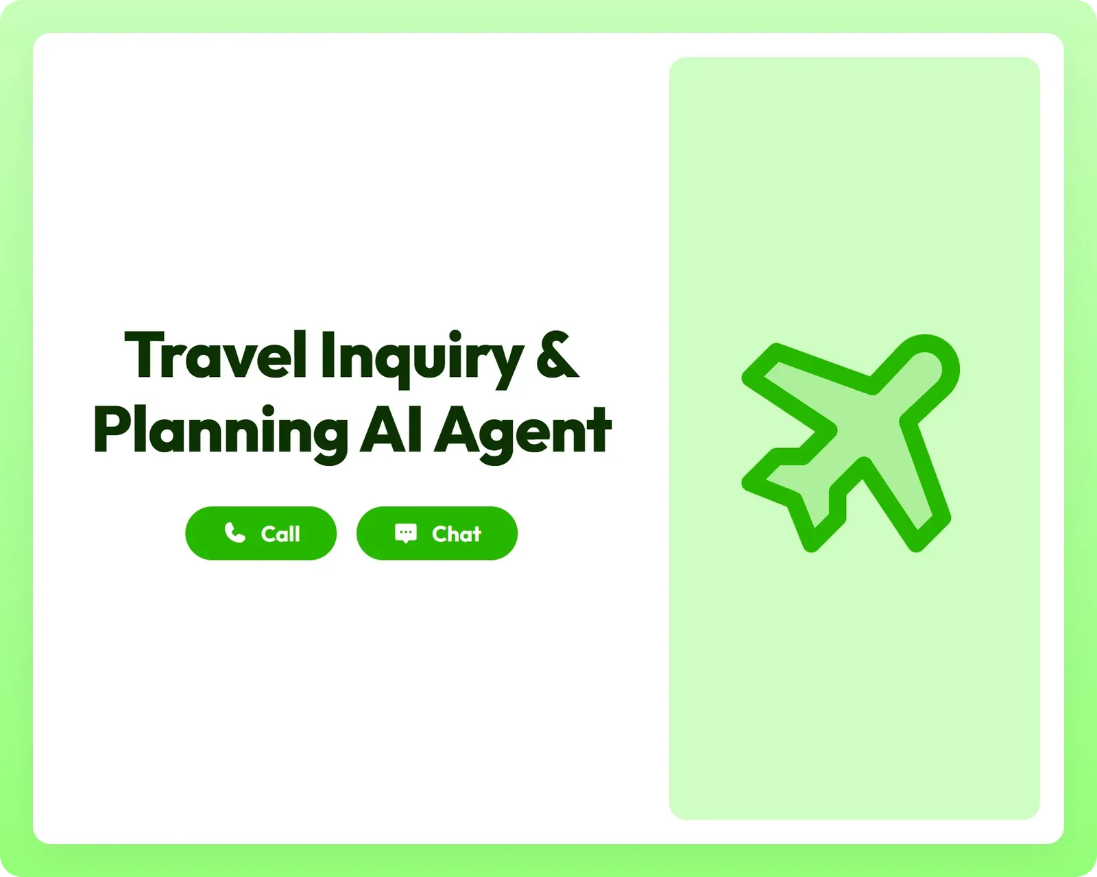 ai travel agent supports travelers via call and chat with an airplane icon