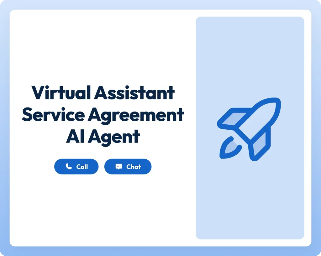 virtual assistant service agreement ai consent form agent offers seamless support via call and chat buttons alongside a…