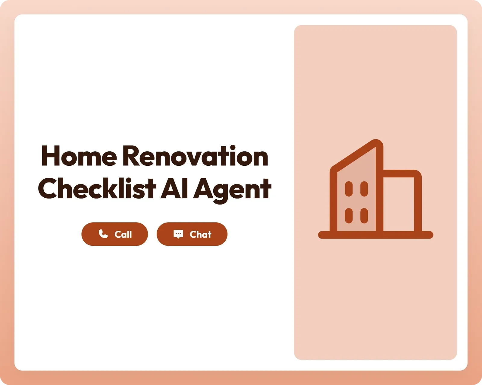 ai reporting agent supports home renovation with call and chat tools