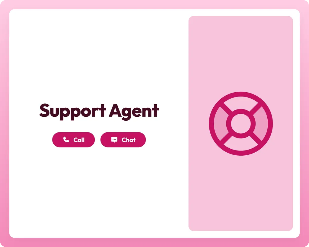 support available through call and chat with emergency assistance symbol