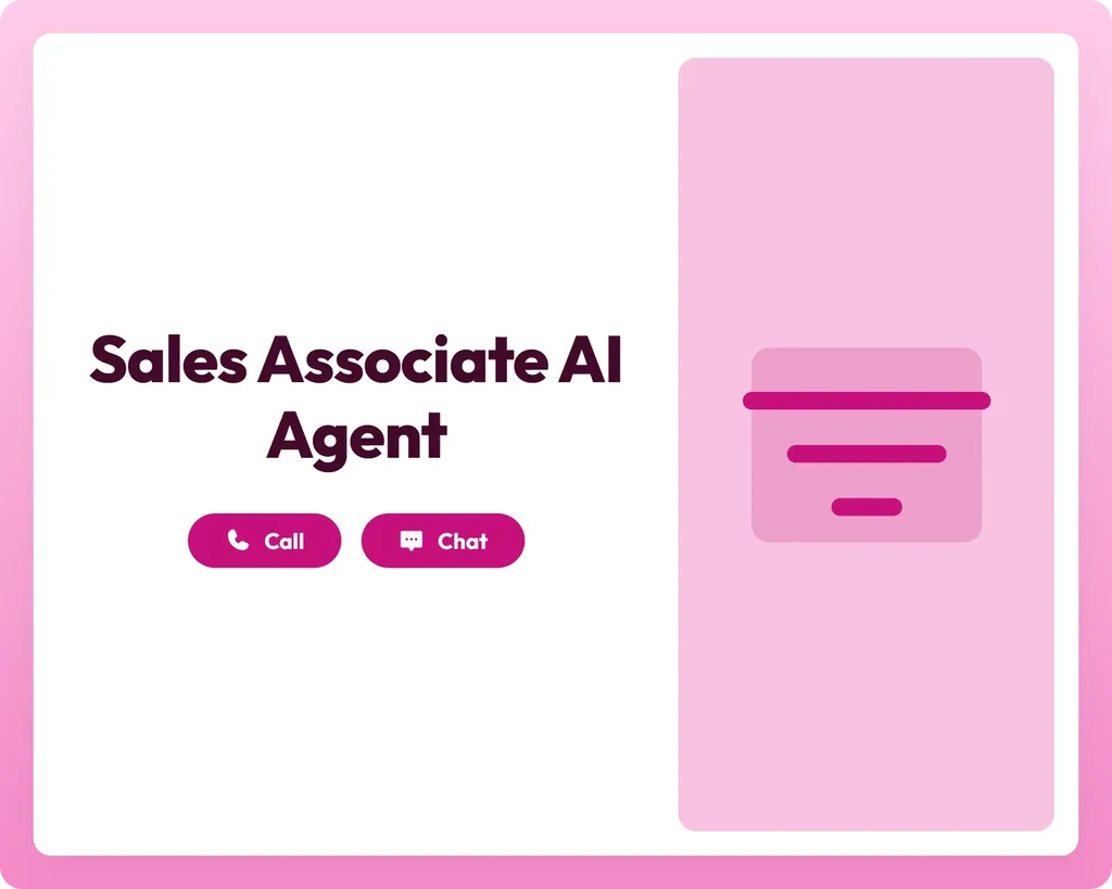 sales associate ai agent supports call and chat with a funnel icon for lead filtering