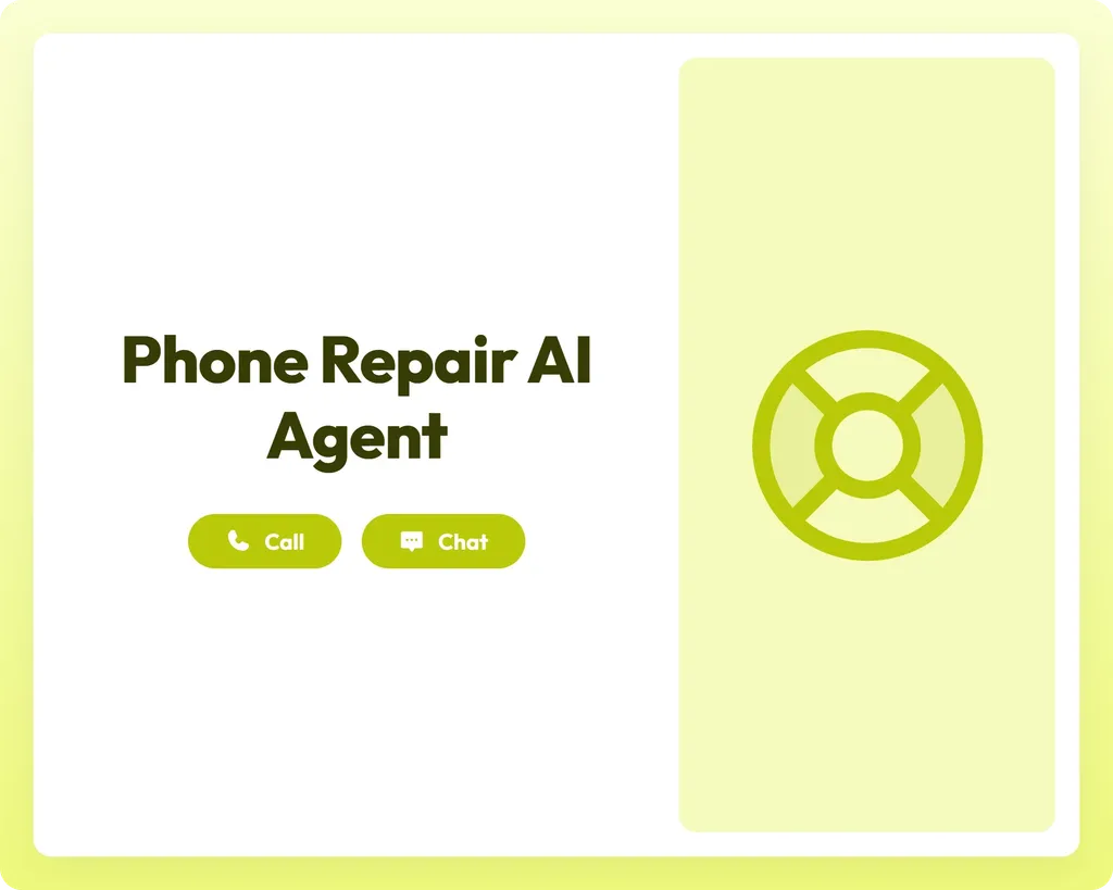 phone repair ai it support agent offering call and chat assistance with a lifebuoy icon