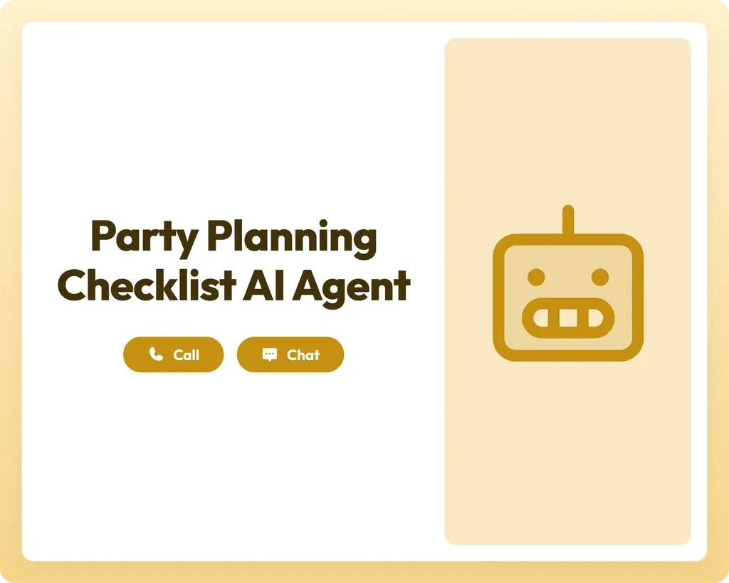 ai reporting agent supporting party planning with call, chat, and robot icon panel