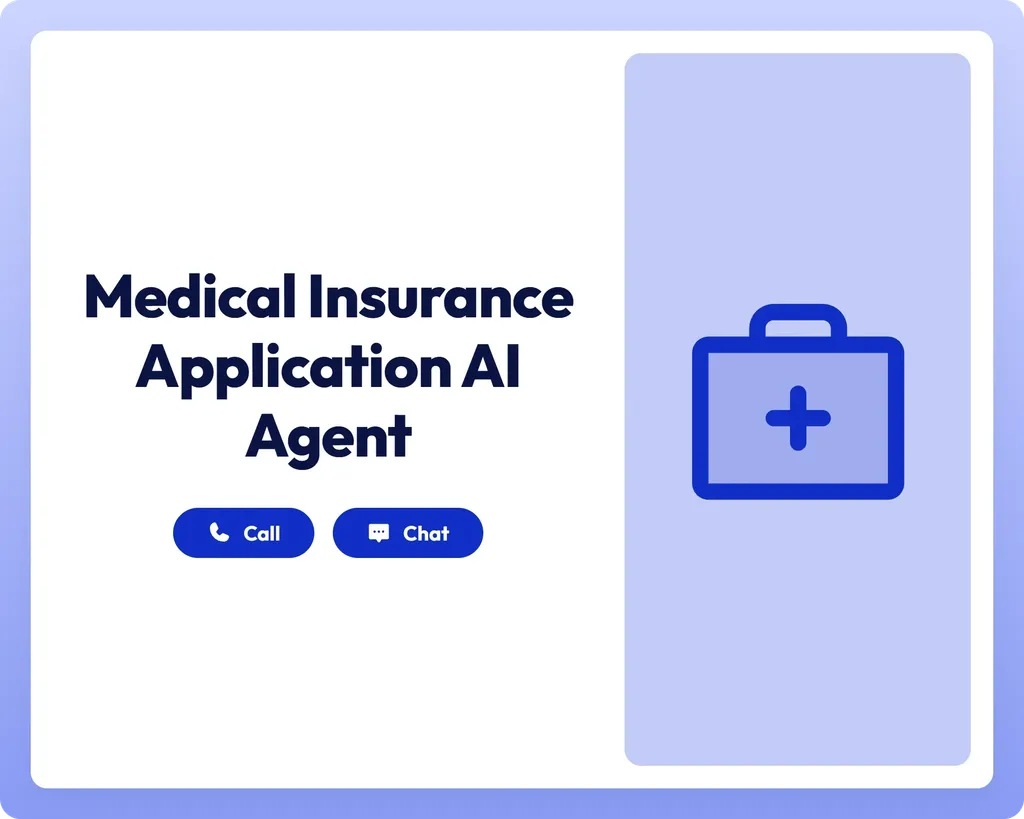 medical insurance application ai healthcare agent supporting call and chat with first aid kit icon