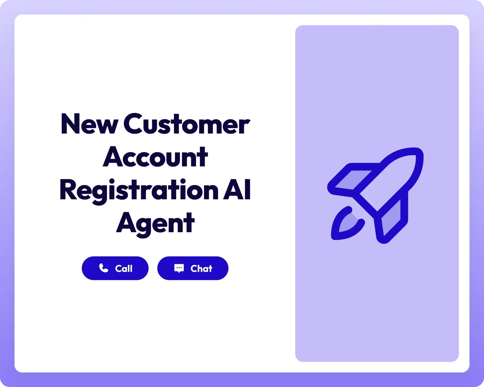 ai registration agent supporting call and chat with a clipboard panel for organized account setup