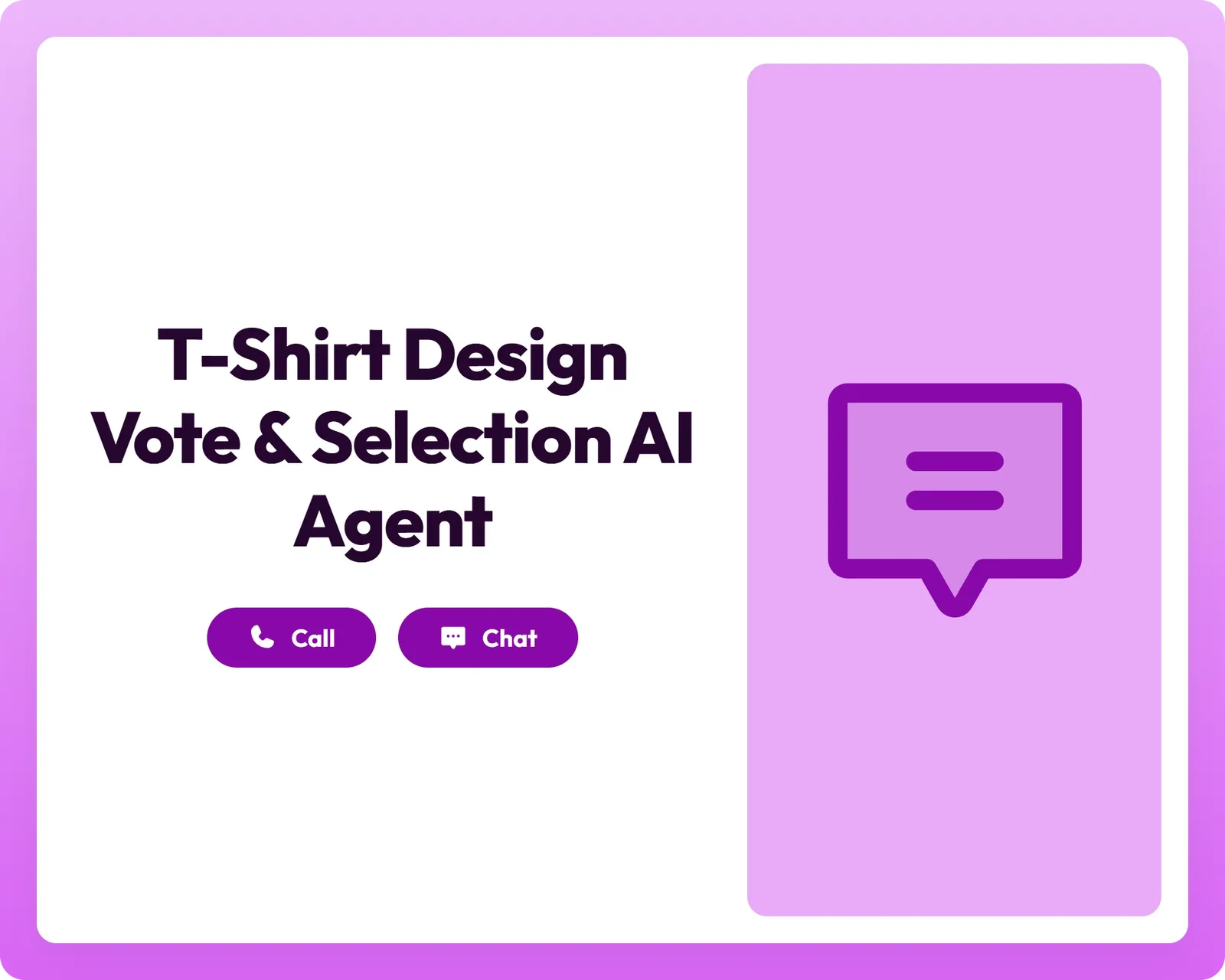 ai customer support agent assisting with t-shirt design vote and selection through call and chat