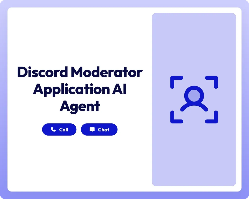 discord moderator application ai agent supports users with call and chat tools