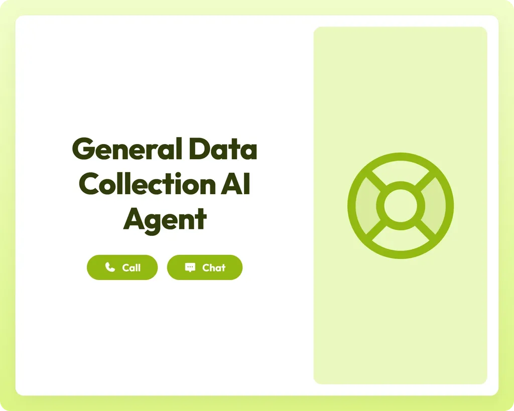 ai document collection agent supports via call and chat with a lifebuoy icon