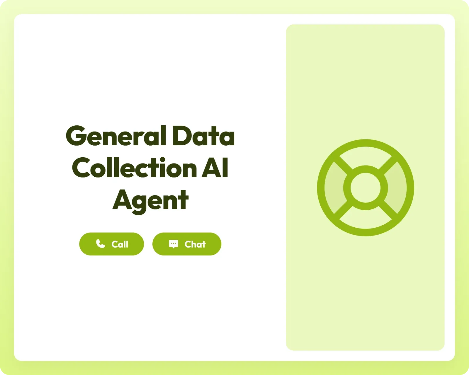 ai document collection agent supports via call and chat with a lifebuoy icon