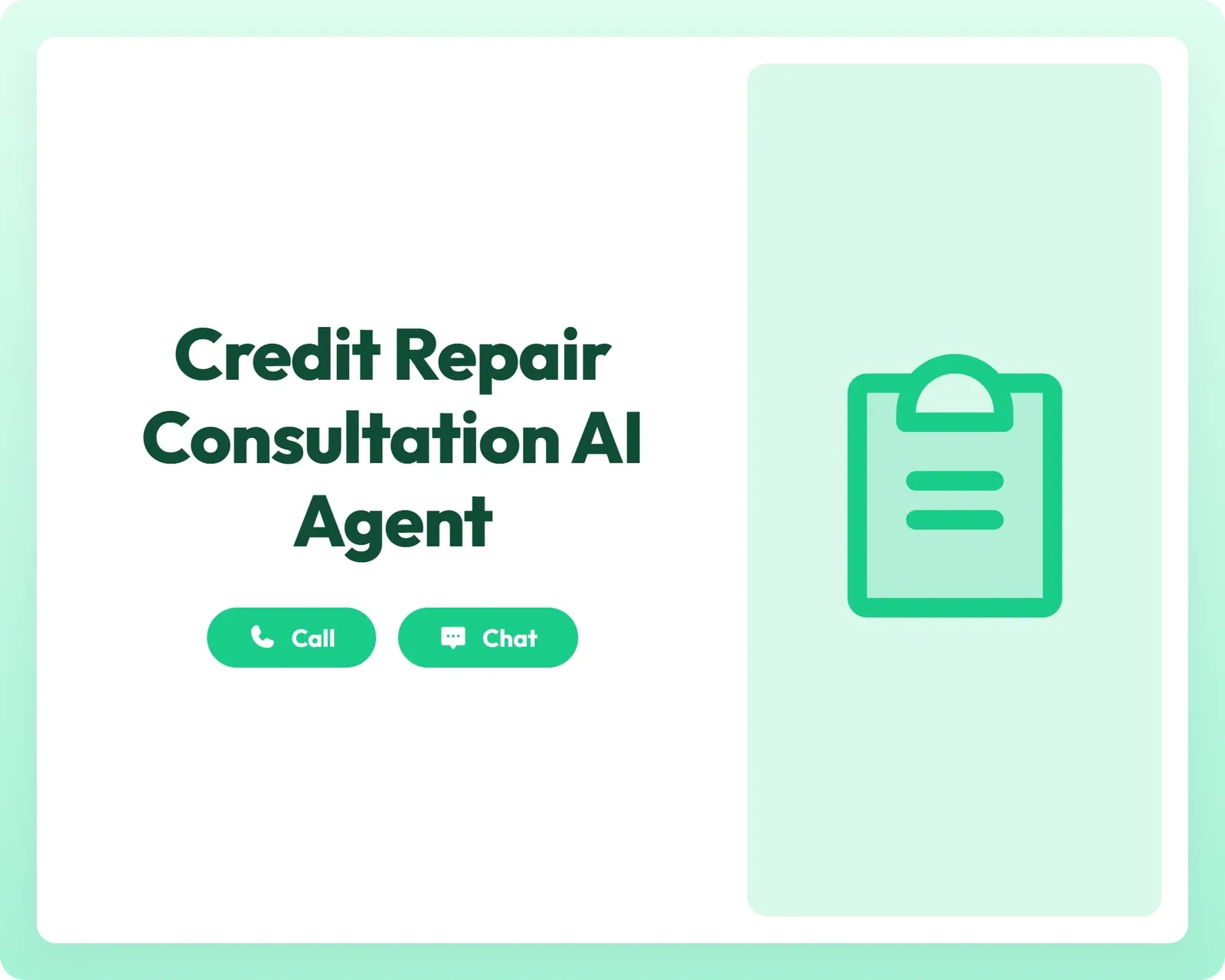ai financial intake agent supporting credit repair consultations with call and chat tools