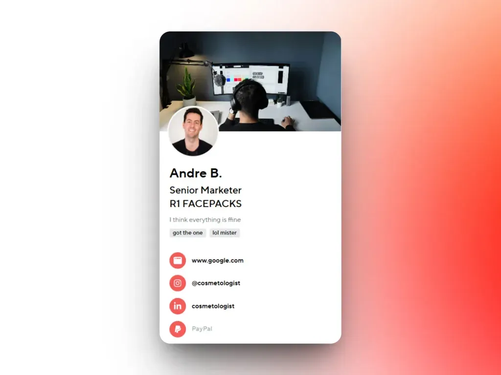 A Static Contact Card