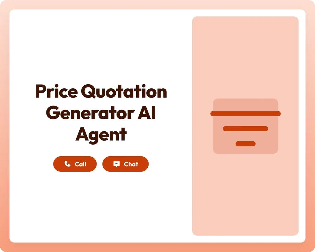 ai lead generation agent provides call and chat support with a funnel icon for streamlined price quotations