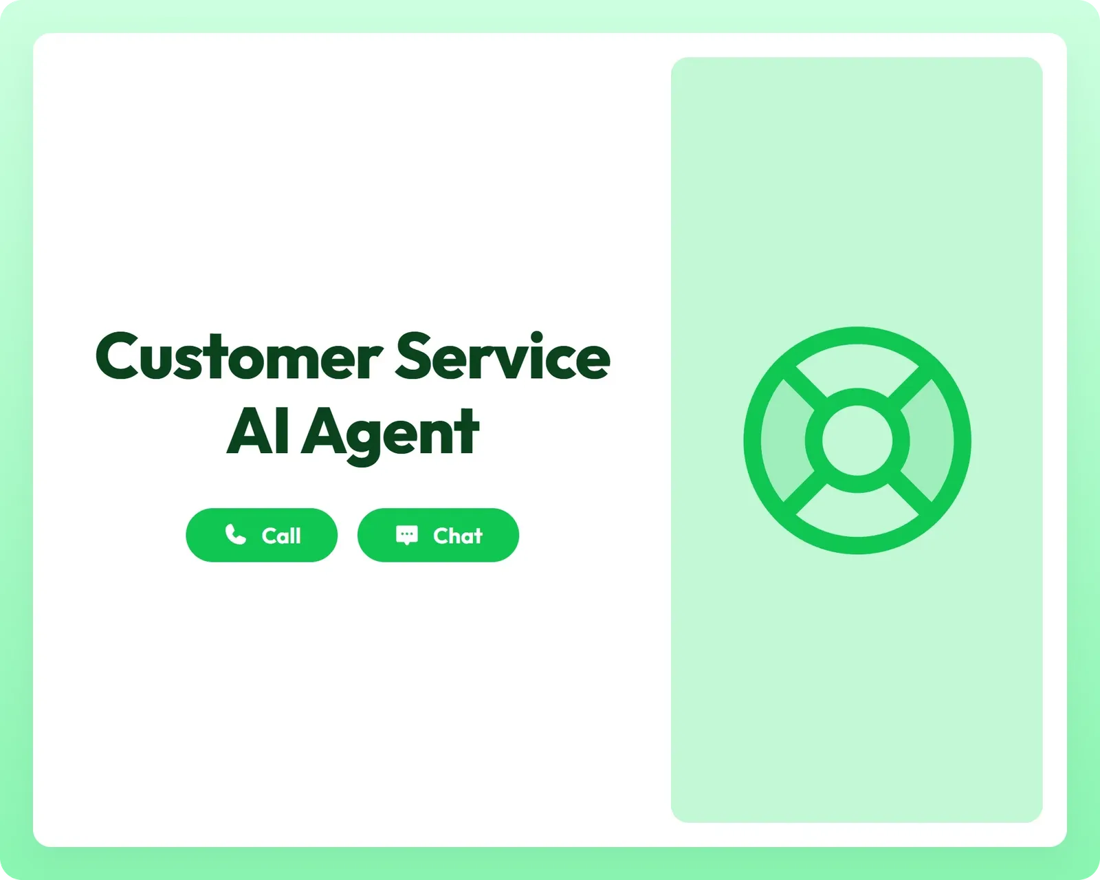 customer service ai agent supports call and chat with lifebuoy icon for emergency assistance