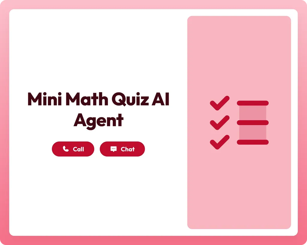 ai education agent supports math learning with call and chat buttons alongside a checklist panel