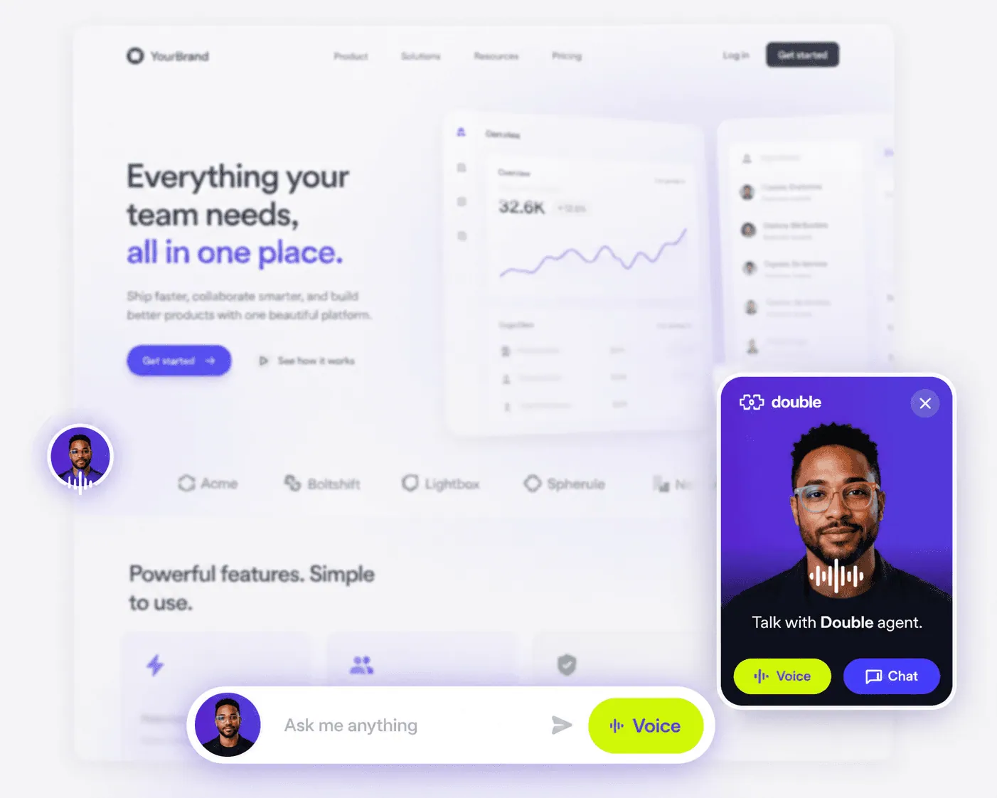 Launch your agent anywhere on your site