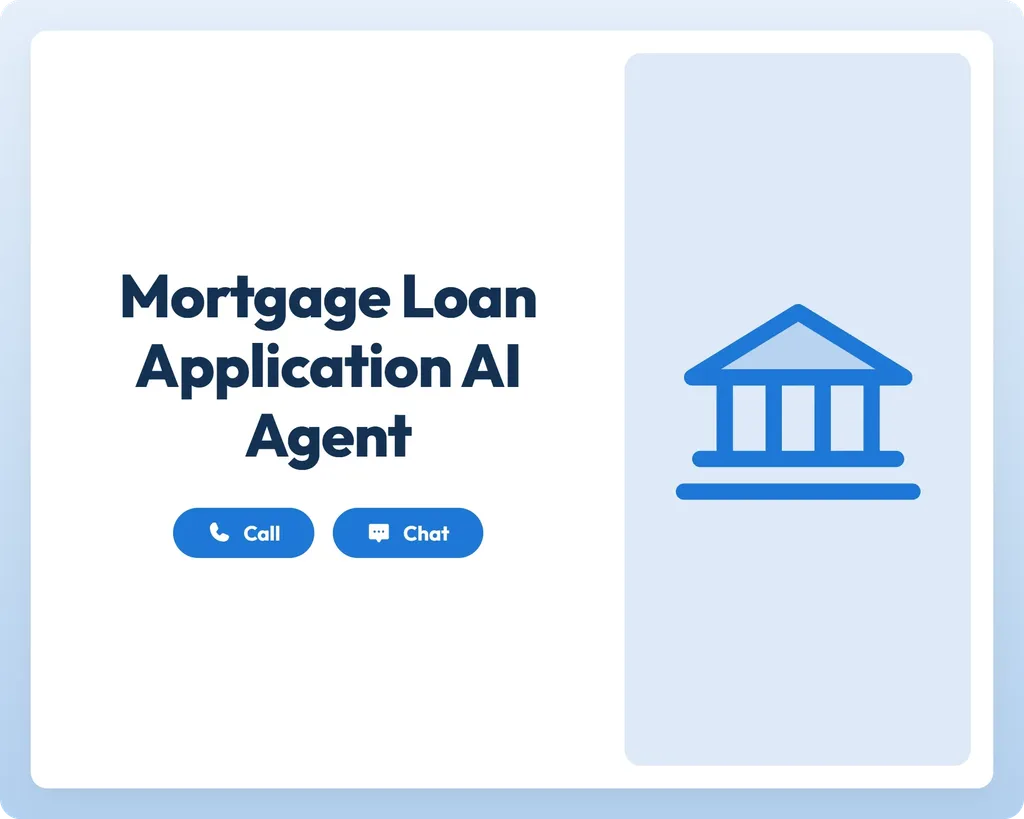 ai financial intake agent supporting call and chat with a bank icon panel