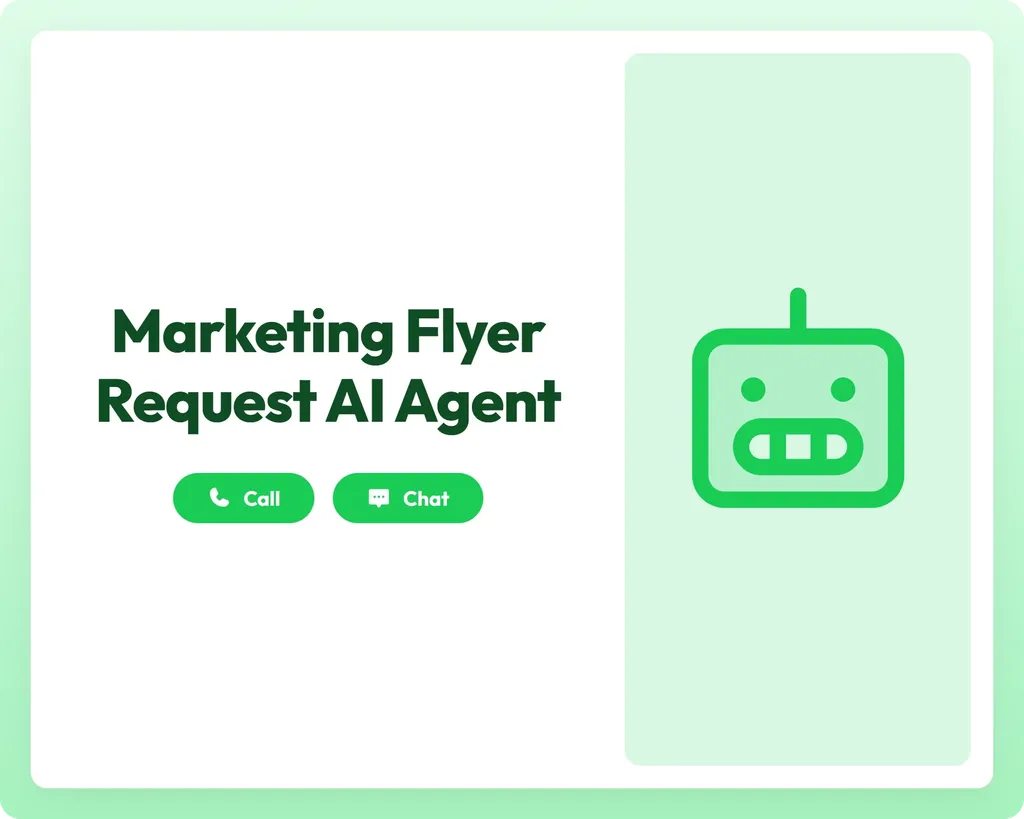 ai marketing agent offers seamless support through call and chat buttons alongside a robot icon