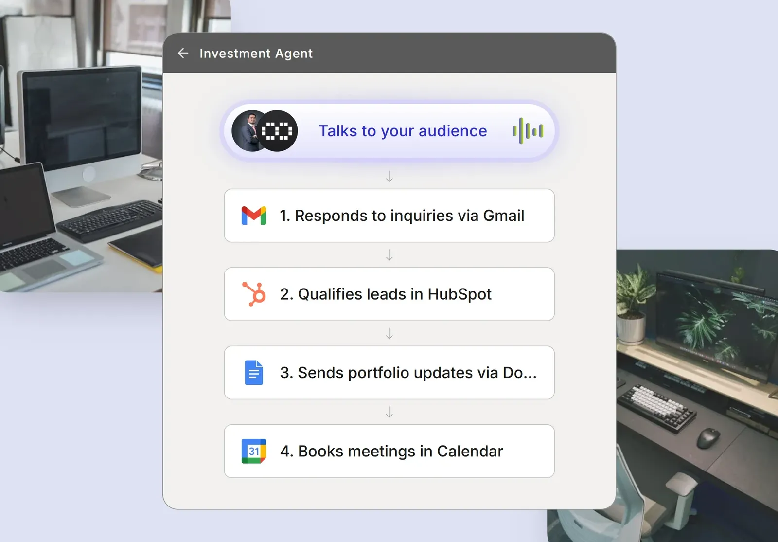 Investment advisors automation workflow showing client onboarding and portfolio management