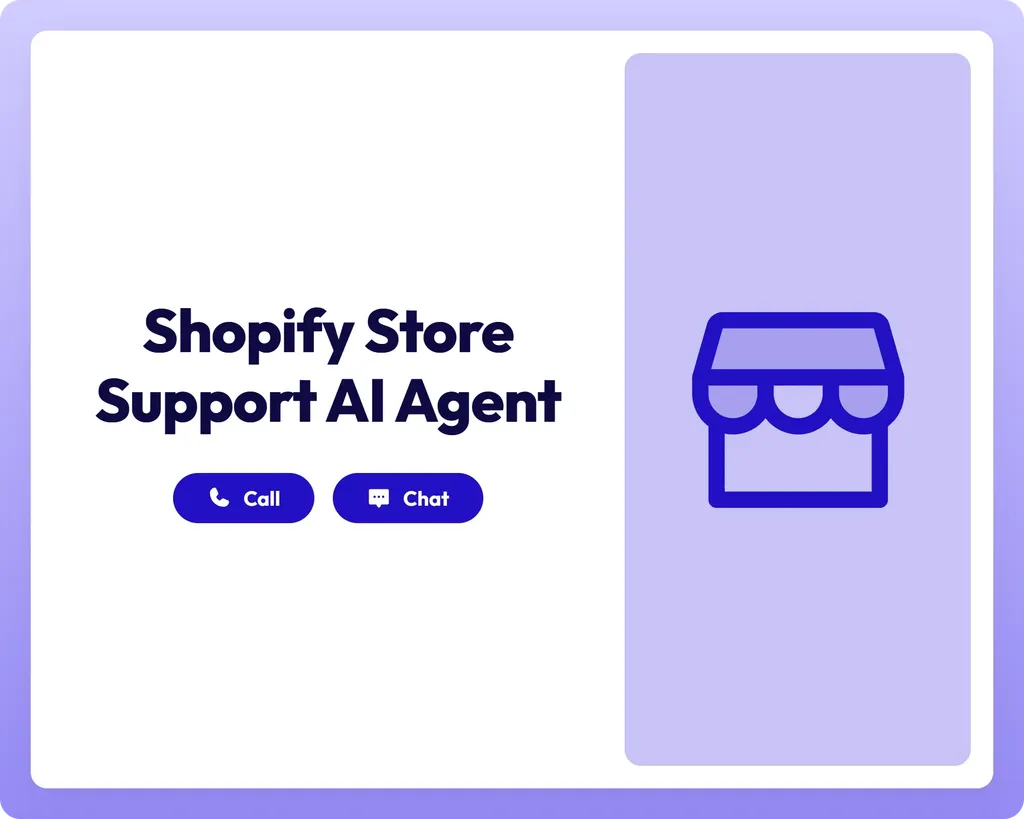 shopify store support available through call and chat with storefront icon