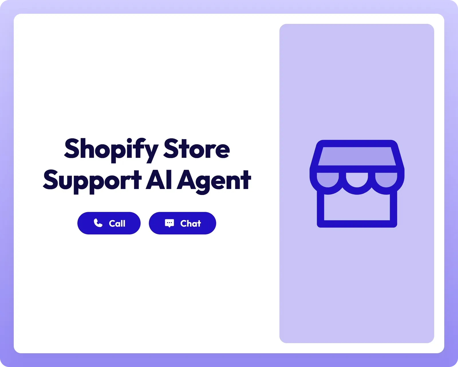 shopify store support available through call and chat with storefront icon