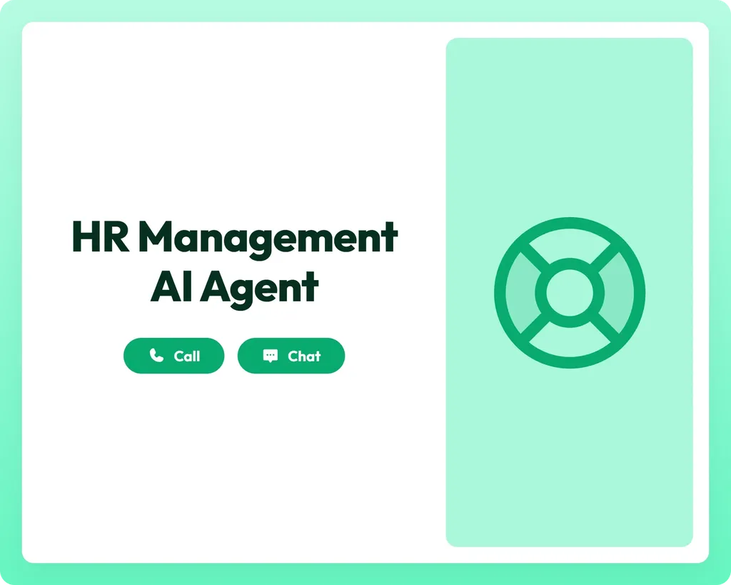 hr management ai agent supports call and chat with a lifebuoy icon for employee assistance