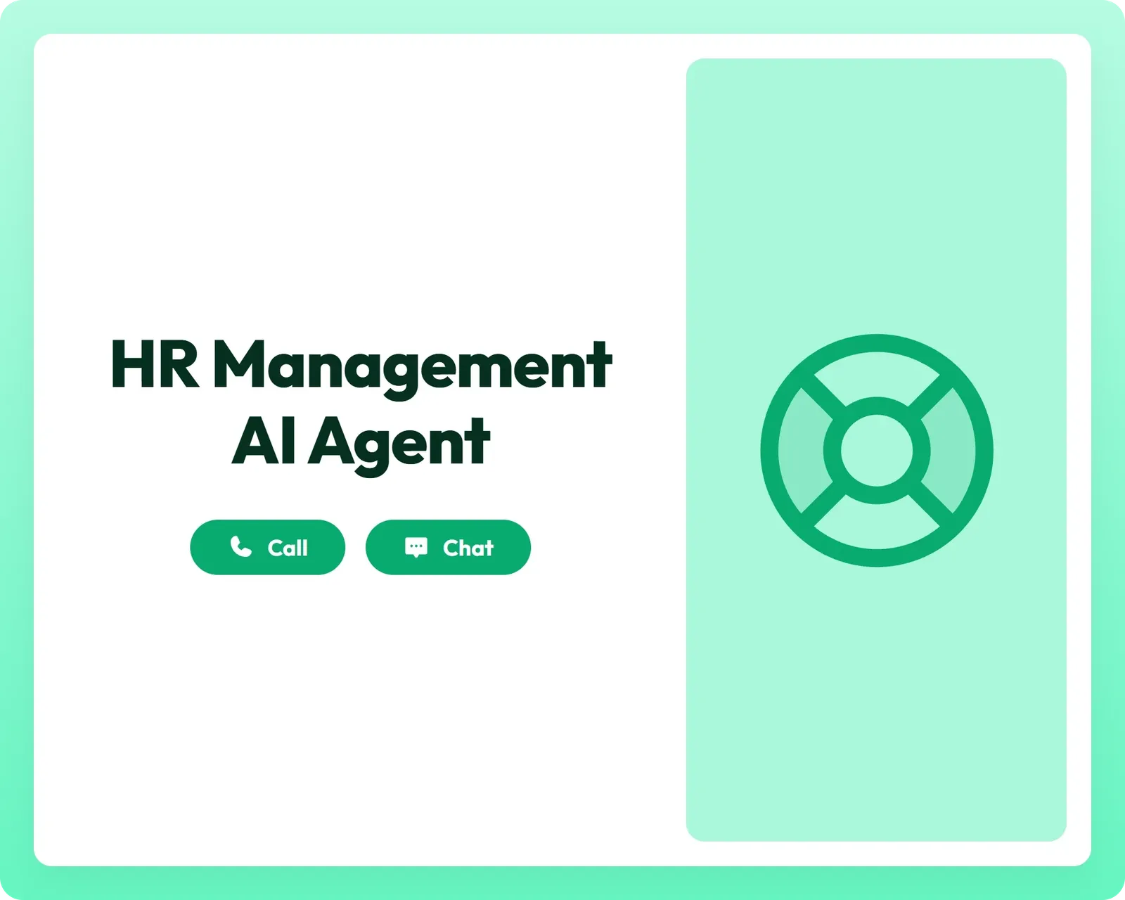 hr management ai agent supports call and chat with a lifebuoy icon for employee assistance
