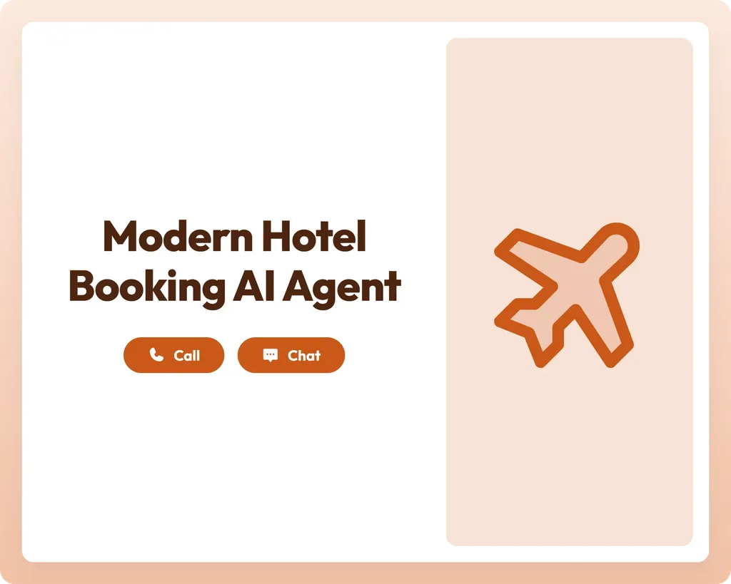 modern hotel booking ai agent supports call and chat with travel planning tools