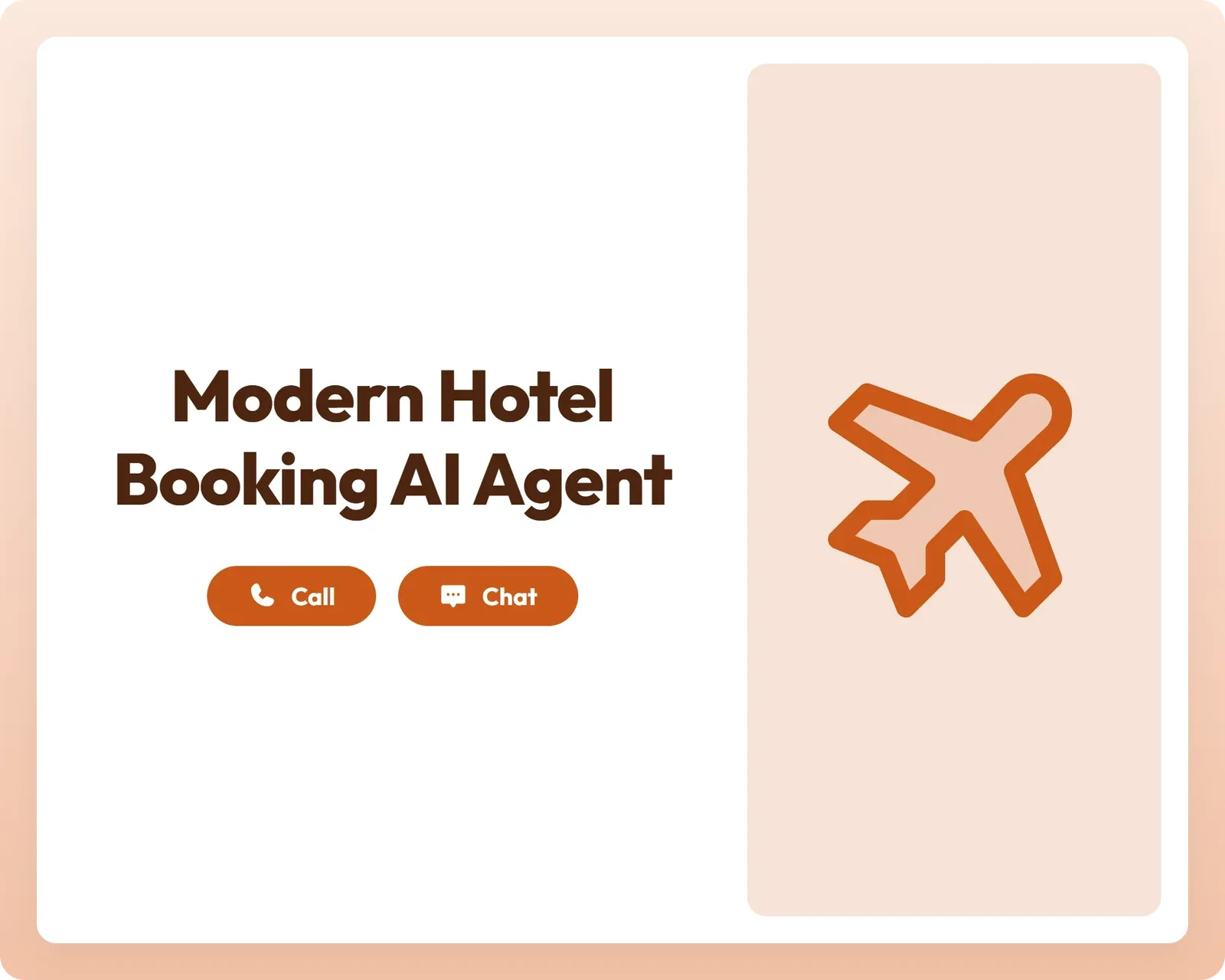modern hotel booking ai agent supports call and chat with travel planning tools