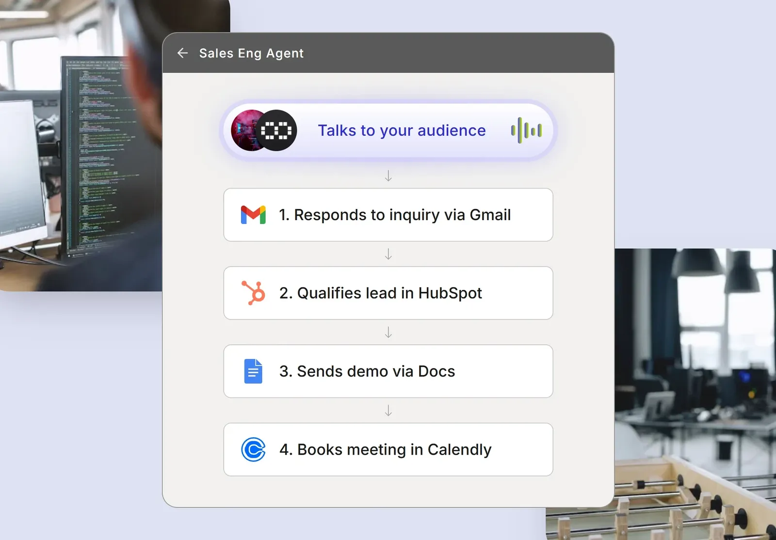 Automated sales engineers workflow with lead qualification and demo booking