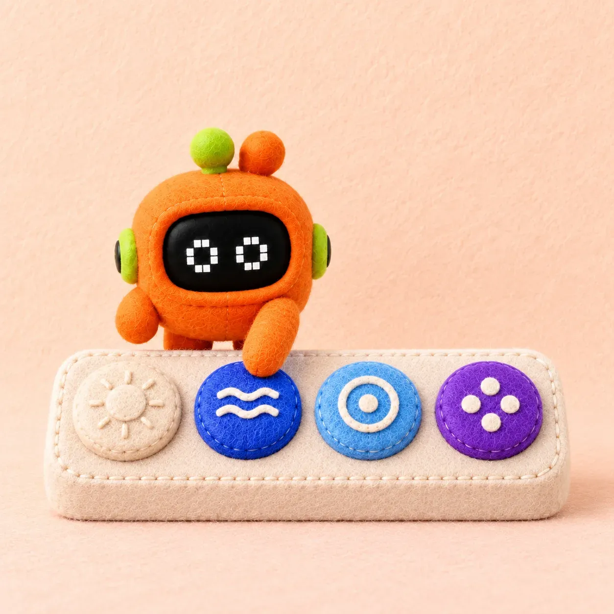 Felt action buttons