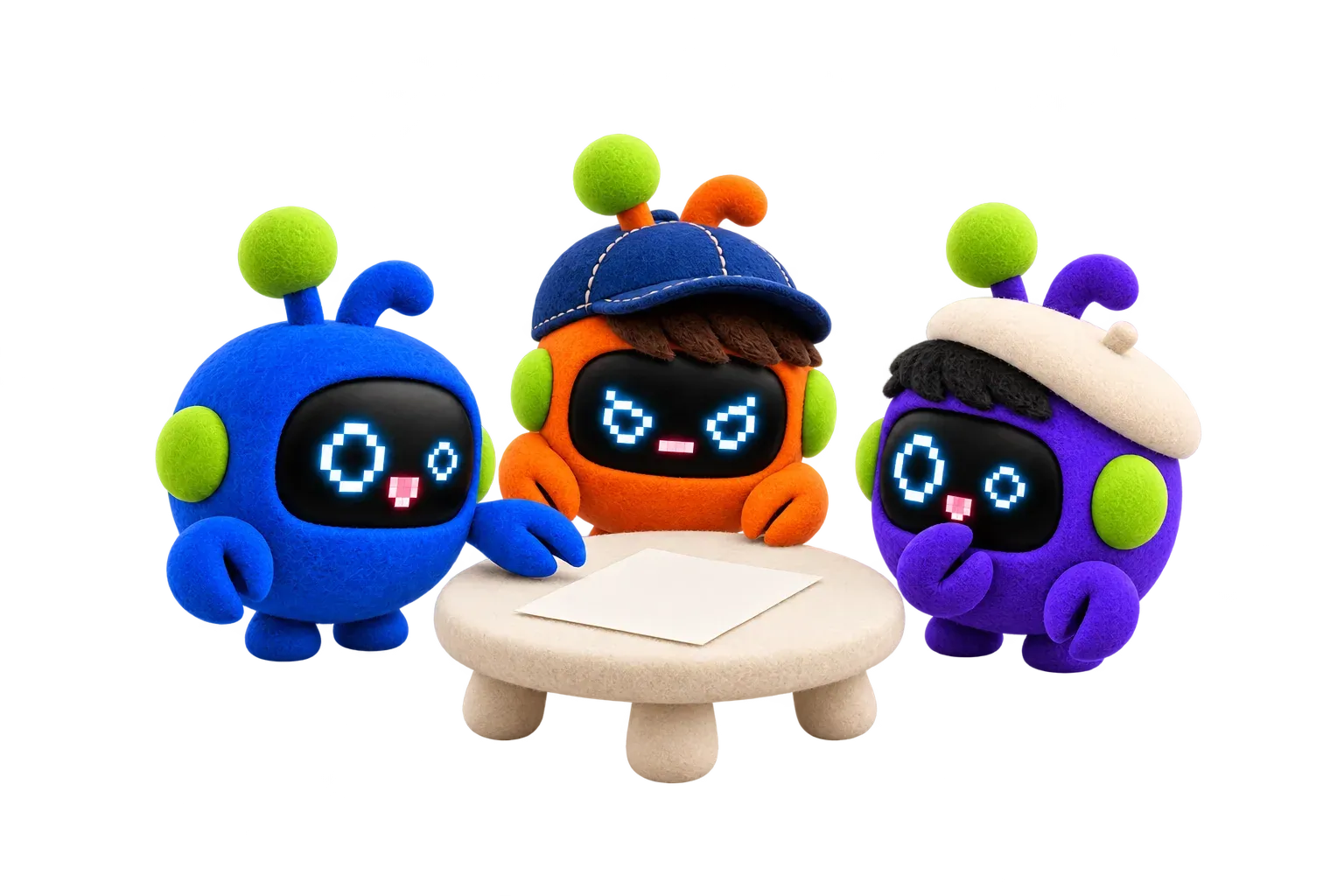 Three Doubles planning together at a table
