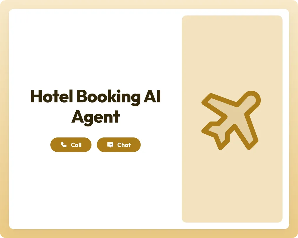 ai booking agent with call and chat support and airplane icon for travel assistance