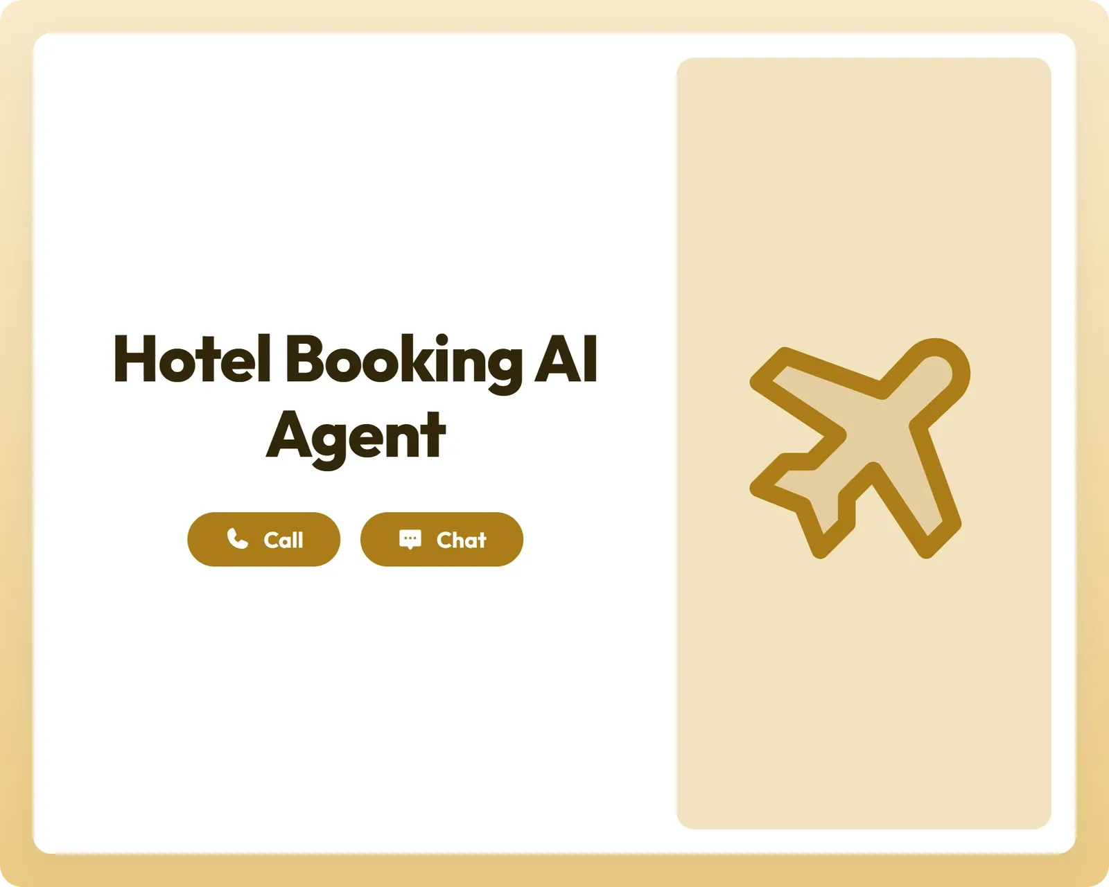 ai booking agent with call and chat support and airplane icon for travel assistance